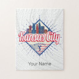 Kansas City Missouri United Staaten Skyline Vintag Puzzle