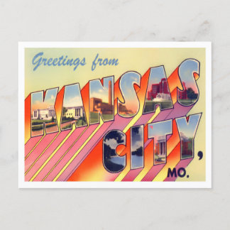 Kansas City, Missouri Vintag Big Letters Postcard Postkarte