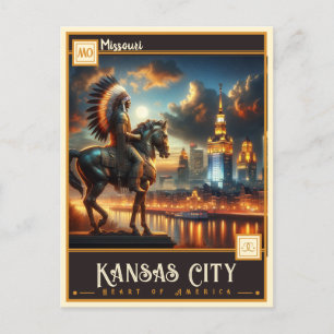 Kansas City, Missouri Vintage Postkarte