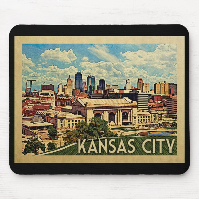 Kansas City Missouri Vintage Travel Mousepad (Vorne)