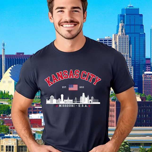 Kansas City Modern Skyline Souvenir T-Shirt (Von Creator hochgeladen)