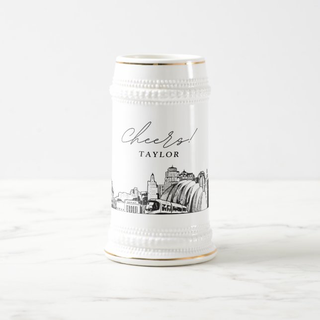 Kansas City Personalisiertes Geschenk Ber Stein Bierglas (Mittel)