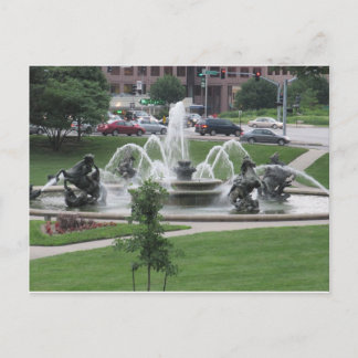 Kansas City Plaza Brunnen Postkarte