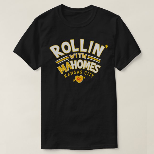 Kansas City Red Rollin mit Mahomes KC Retro Style T-Shirt (Design vorne)