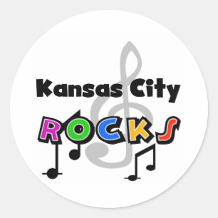 Kansas City Rocks Runder Aufkleber