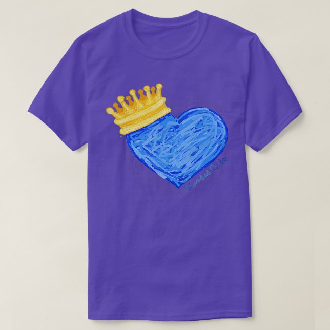 Kansas City Royal Blue Heart and Crown T-Shirt (Design vorne)
