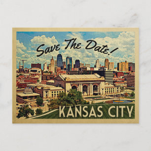 Kansas City Save the Date Missouri Ankündigungspostkarte