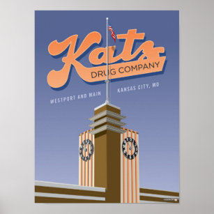 Kansas City Sehenswürdigkeiten: Katz Drogen - 12 x Poster