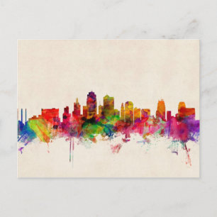 Kansas City Skyline Cityscape Postkarte