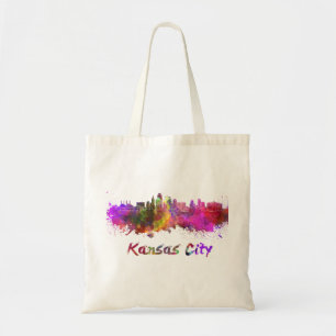 Kansas City skyline im Watercolor Tragetasche