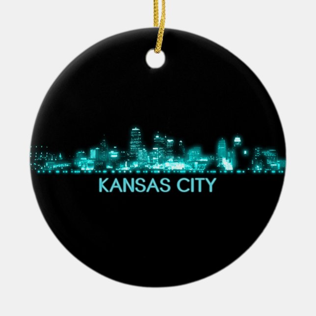 Kansas City Skyline Keramik Ornament (Vorne)