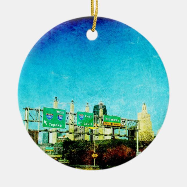 Kansas City Skyline Keramikornament (Vorne)