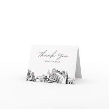 Kansas City Skyline Sketch Blank Danke Karte
