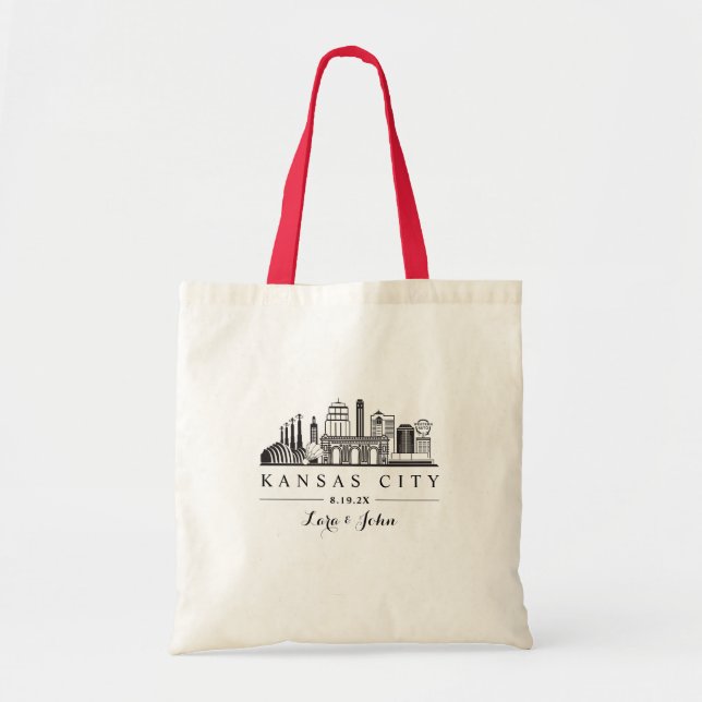 Kansas City Skyline Wedding Welcome Bag Tragetasche (Vorne)