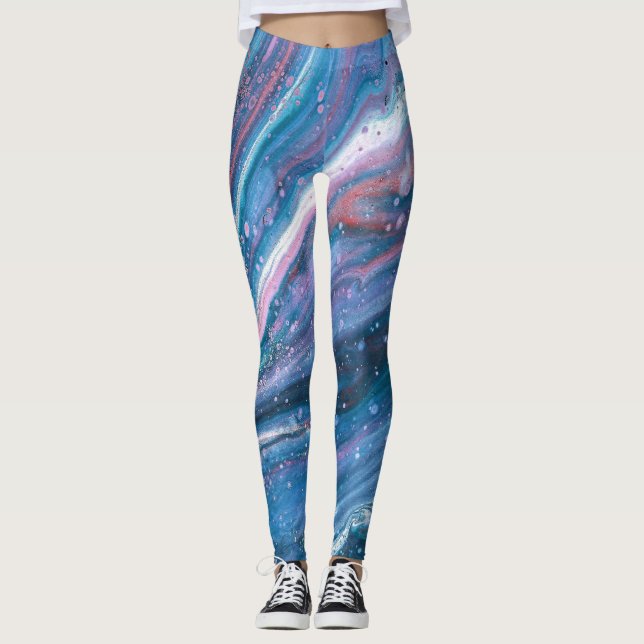 Kansas City Special 3 Cool Blue Abstrakte Leggings (Vorderseite)