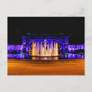 Kansas City Union Station bei Nacht Postkarte