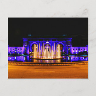Kansas City Union Station bei Nacht Postkarte