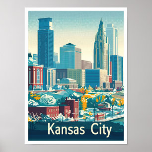 Kansas City Vintage Reisevorführung Poster