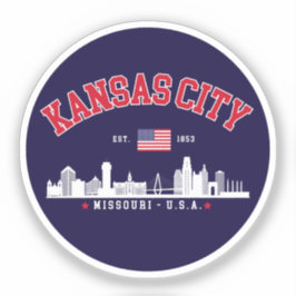 Kansas City Vintage Skyline | Patriotic Missouri Aufkleber