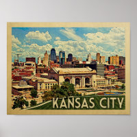 Kansas City Vintage Travel Poster