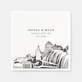 Kansas City Wedding Minimalistisch Paper Serviette