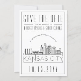 Kansas City Wedding Save the Date stilisiert Einladung