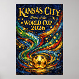 Kansas City Weltmeisterschaft 2026 Ölmalerei Fußba Poster