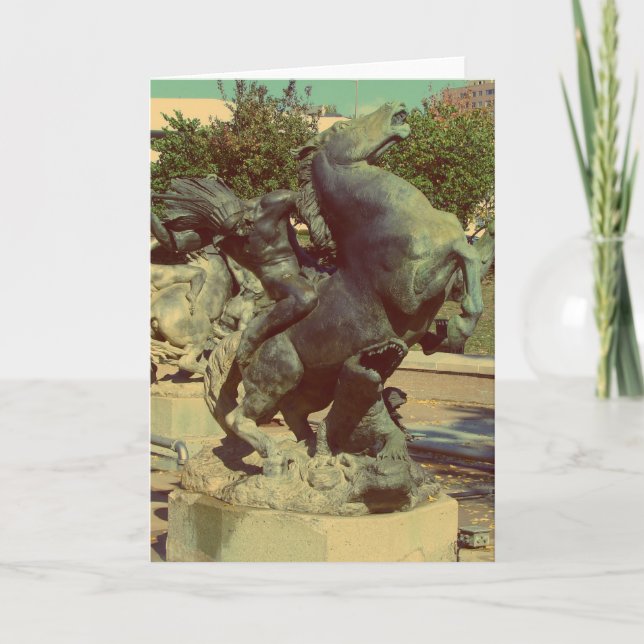 Kansas- Citypiazza-Brunnen im Herbst Karte (Vorderseite)