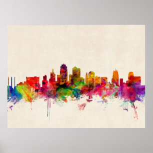 Kansas- CitySkyline-Stadtbild Poster