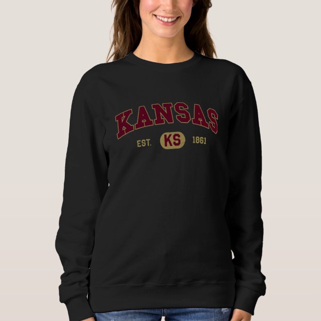 Kansas Classic Collegiate Varsity Style COZY Kansa Sweatshirt (Vorderseite)