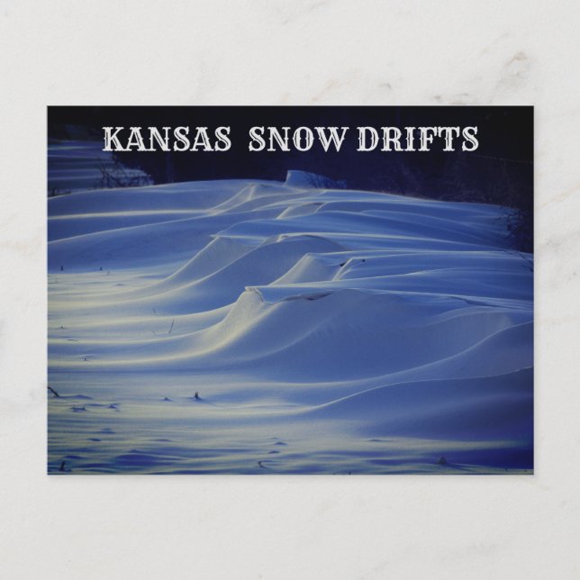 Kansas Country Snow Drivers Post Card Postkarte (Vorderseite)