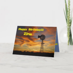 Kansas Country Windmill mit Sky Greeting Card Karte