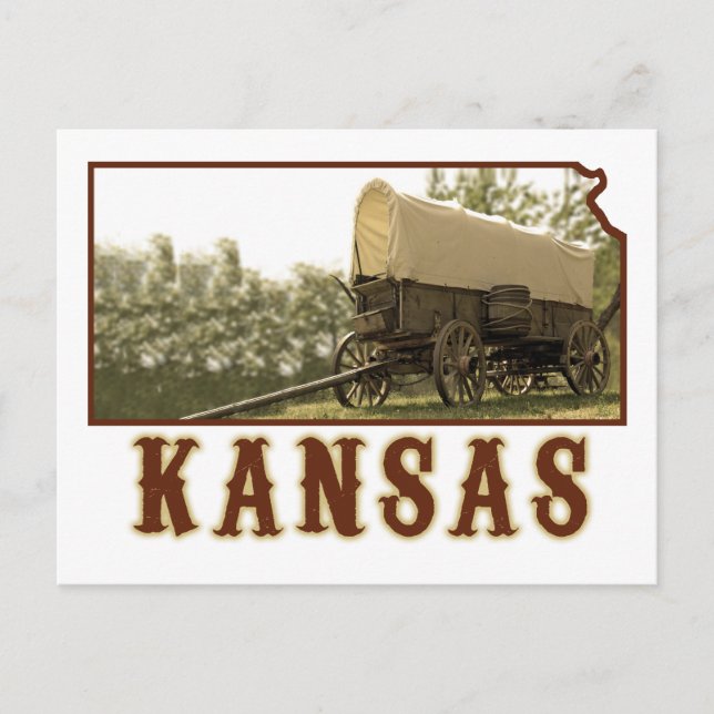 Kansas Covered Wagon Postkarte (Vorderseite)