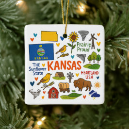 Kansas Custom Family Trip Christmas Keramikornament