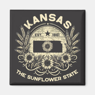Kansas Der Staat der Sonnenblumen Magnet