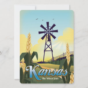 Kansas "der Weizenstaat" Reiseposter.