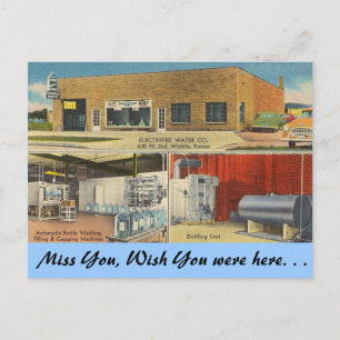 Kansas, Elektrifizierte Wasser Co., Wichita Postkarte