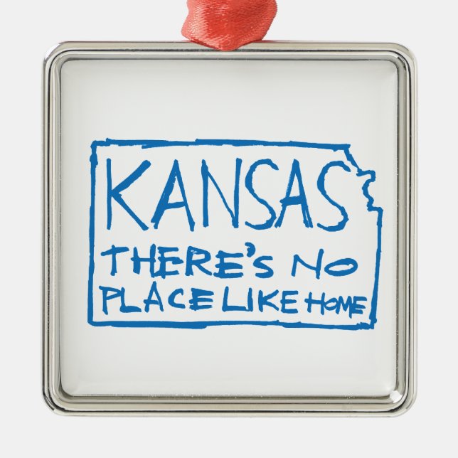 Kansas - es gibt keinen Platz wie Zuhause Silbernes Ornament (Vorne)