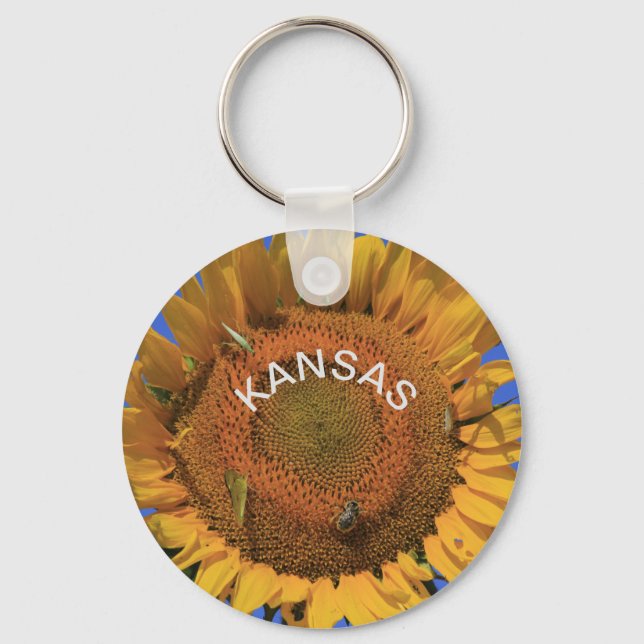 Kansas farbenfrohe Sonnenblume Schlüsselanhänger (Vorderseite)
