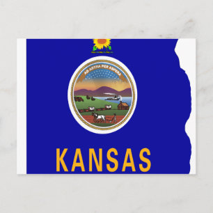 Kansas-Flag-Karte Postkarte
