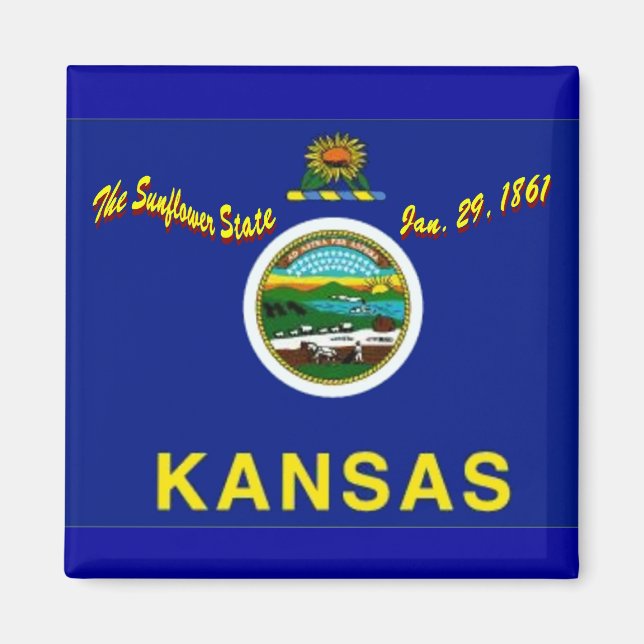 Kansas Flag Magnet (Vorne)