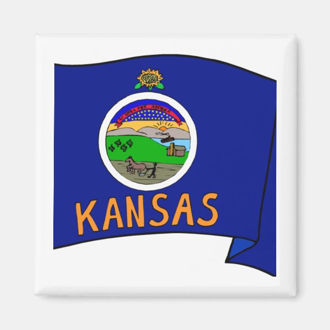 Kansas Flag Magnet (Vorne)