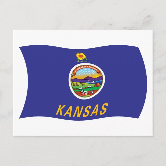 Kansas Flag Postcard Postkarte (Vorderseite)