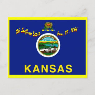 Kansas Flag Postcard Postkarte
