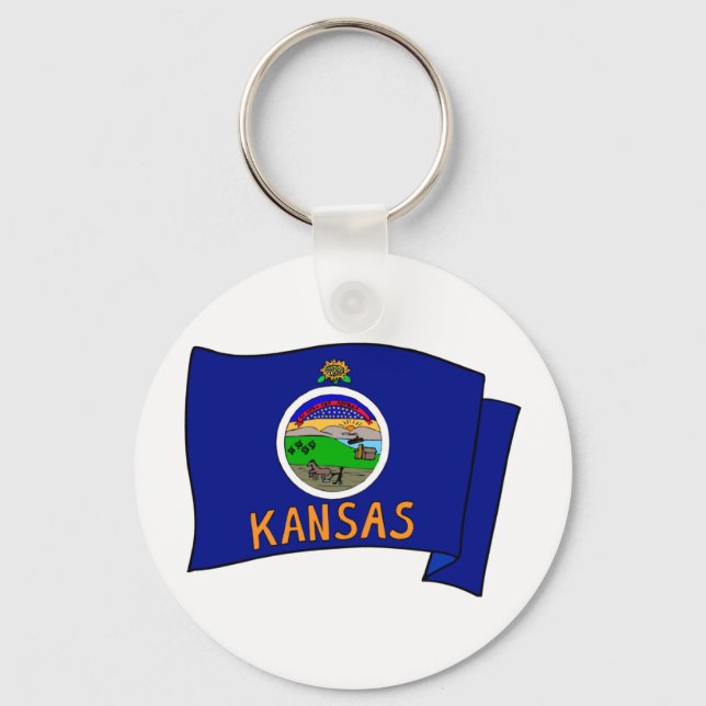 Kansas Flag Schlüsselanhänger (Vorderseite)