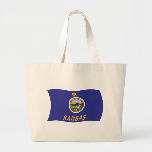 Kansas Flag Tote Bag Jumbo Stoffbeutel (Vorne)