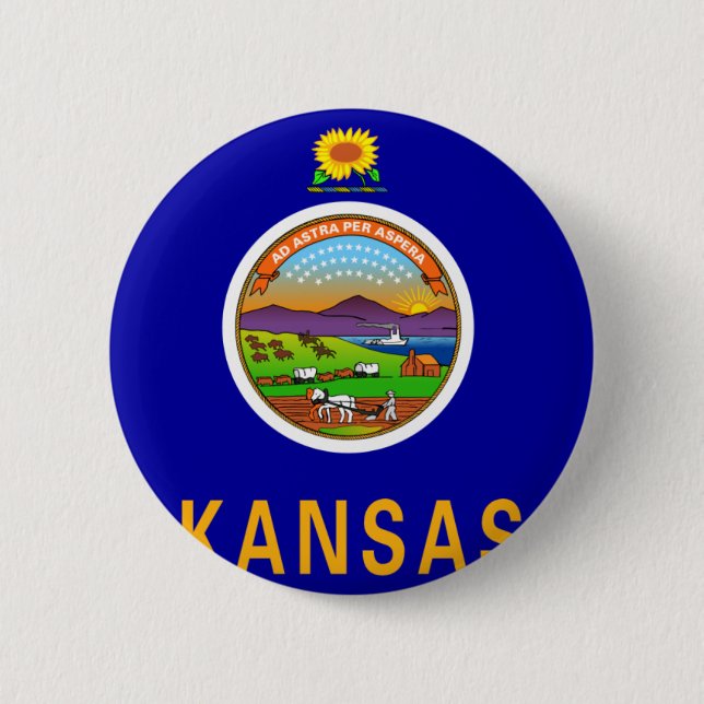 Kansas-Flagge Button (Vorderseite)
