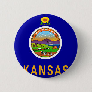 Kansas-Flagge Button
