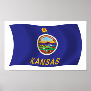 Kansas-Flagge Poster Druck
