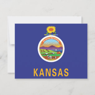 Kansas-Flagge Sonnenblume Siegel & Ad Astra Souven Postkarte